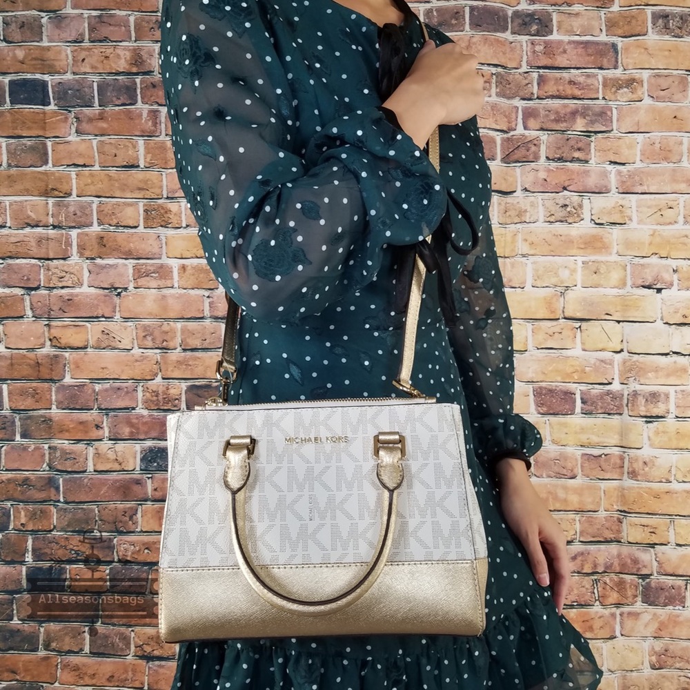 Michael Kors Kellen satchel Xs vanilla gold bag - Picture 6 of 8